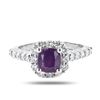 Image 2 : 1.54 ctw UNHEATED Pinkish Purple KASHMIR Sapphire and 0.78 ctw Diamond 14K White