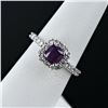 Image 3 : 1.54 ctw UNHEATED Pinkish Purple KASHMIR Sapphire and 0.78 ctw Diamond 14K White