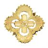 Image 3 : Vintage Victorian Revival 14K Gold Cabochon Opal Open Quatrefoil Pin Brooch