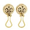 Image 1 : 14k Yellow Gold 2.05 ctw Round Diamond Cluster Stud Omega Earrings & Baguette Ha