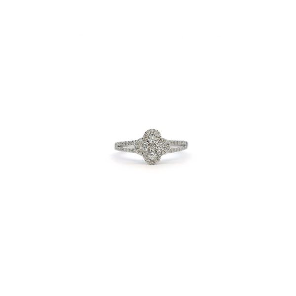 18kt WG Ladies Dia Alhambra Ring