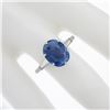 Image 4 : Vintage 14K Gold Burma No Heat 4.56 ctw GIA Oval Blue Sapphire & Diamond Ring