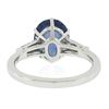 Image 8 : Vintage 14K Gold Burma No Heat 4.56 ctw GIA Oval Blue Sapphire & Diamond Ring