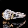 Image 2 : 0.87 ctw F COLOR I1 CLARITY CENTER Diamond 18K Yellow and White Gold Ring (1.08