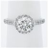 Image 7 : New 14k White Gold 1.59 ctw GIA Round Diamond w/ Halo Classic Engagement Ring