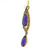 Image 5 : Antique 14k Gold Art Nouveau Brassler Co. Amethyst Pearl Dangle Lavalier Pendant