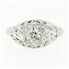 Image 4 : Antique Art Deco 18k Gold Dome Filigree Engraved 0.52 ctw European Diamond Ring
