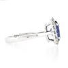 Image 4 : 14k White Gold 2.60 ctw Violet Blue Oval Tanzanite w/ Round Diamond Halo Ring