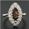Image 8 : Vintage 14k Gold 1.57 ctw Marquise Garnet & Old Single Diamond Halo Cocktail Rin