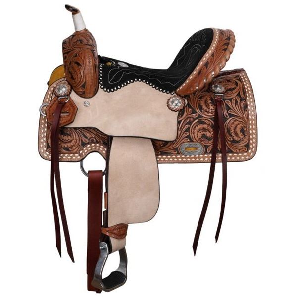 Double T Wild Bloom Barrel Saddle - 13 Inch
