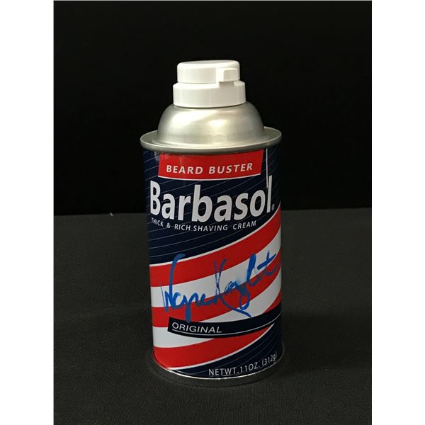 WAYNE KNIGHT SIGNED BARBASOL DINSAUR DNA CONTANER WITH COA