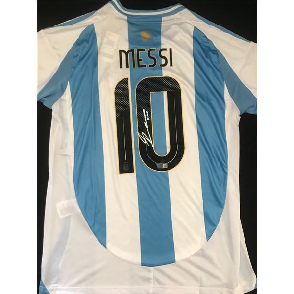 LIONEL MESSI SIGNED ARGENTINA SOCCER JERSEY ACE COA