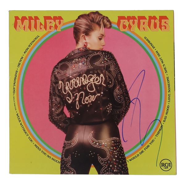 MILEY CYRUS SIGNED RECORD SLEEVE - ACOA COA