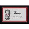 Image 2 : ROBERT DOWNEY JNR SIGNED AND FRAMED IRON MAN PIECE - JSA COA