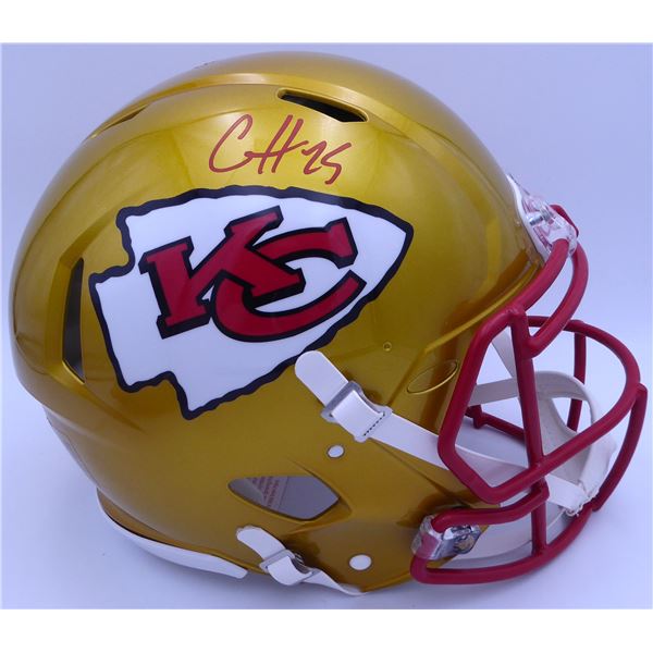 CLYDE EDWARDS HELAIRE SIGNED KC CHIEFS FULL SIZE HELMET (BECKETT COA)