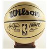 Image 1 : LARRY BIRD AND MAGIC JOHNSON SIGNED BASKETBALL BECKETT AND PSA COAS