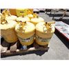 Image 2 : Qty 8 JustRite Yellow Metal Safety Cans for Flammable or Hazardous Liquids