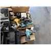 Image 2 : Contents of Pallet: Porter-Cable Nail Gun, Disc Grinders, Makita DS4011 Spade Handle Drill, etc