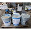 Image 1 : Contents of Pallet: Multiple Pails Sherwin Williams Exterior Latex Coating, Inland Roof Coating, Mis