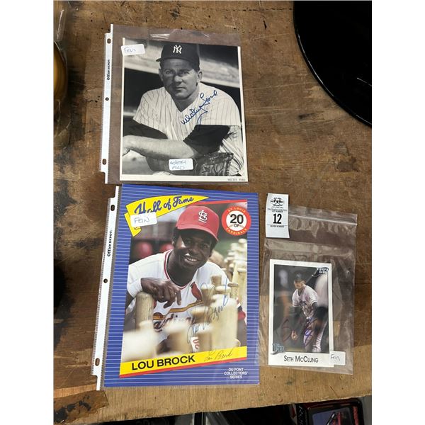 Lou Barak/Whitey Ford/Set McClun Autographed Photos - 3