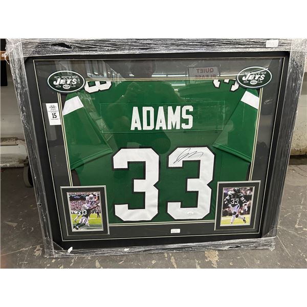 NY Jets Adams # 33 Autographed Jersey w/Framed Photo Memorabilia/COA