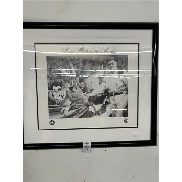Framed Photo Bucs Meets The Babe Looney Tunes Memorabilia