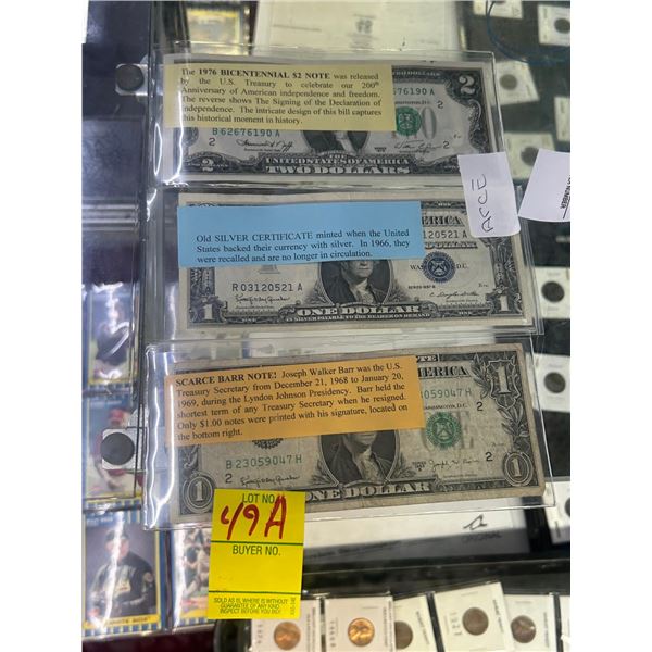 Bar Note, Old Silver Cert. 1076 $2 Note