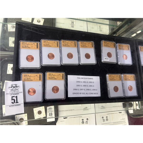 10 Showcased Lincoln Penny Collection