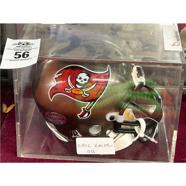 Eric Zeier TB Bucs Autographed Mini Helmet w/Showcase