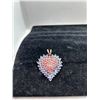 Image 3 : 14K YG Tanzanite/Tourmaline Heart Pendant w/48 Round Mixed Cut Tanzanite and 38