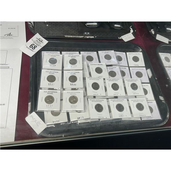 Old Jefferson Nickels, Buffalo Nickels - 30+