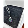 Image 5 : 14K WG Mystic Topaz/Diamond Pendant w/One Oval Mystic Topaz and 17 Round Cut