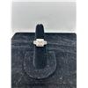 Image 2 : 14K WG Diamond Ring w/One Square Cut Diamond and 74 Round Cut Diamonds 6.3g