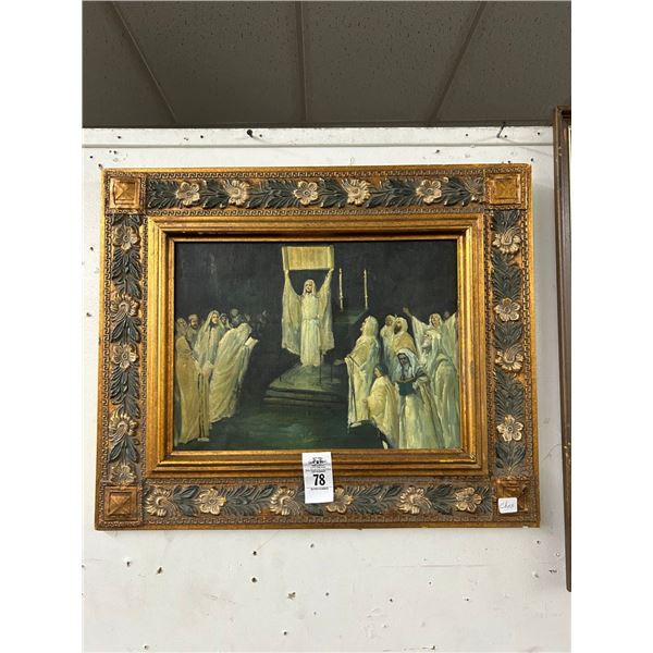 Framed Oil On Board Religious Wall Art - 15  X  18