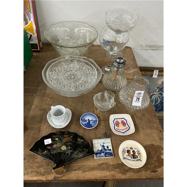 Oil Lamps, Punch Bowl Set - Glasses