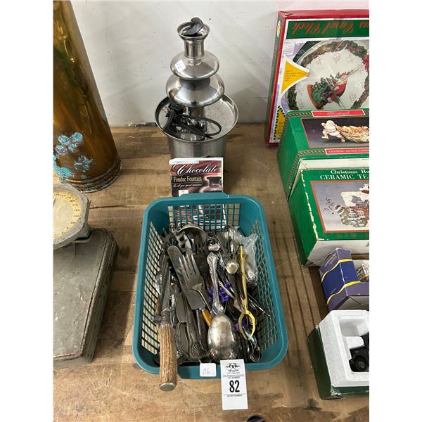Vintage Silverplate, Utensils, Chocolate Fondue Fountain