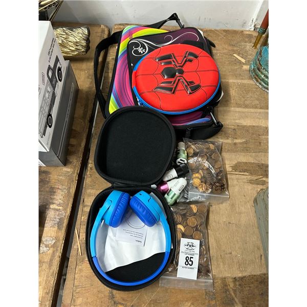 Headphones, Adapters, Game Coins, Padded Electronic Cases