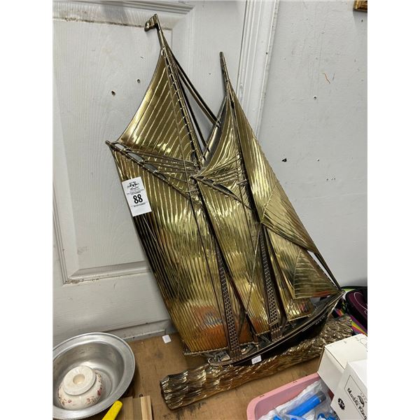 Brass Style Plastic Sailboat Wall Décor