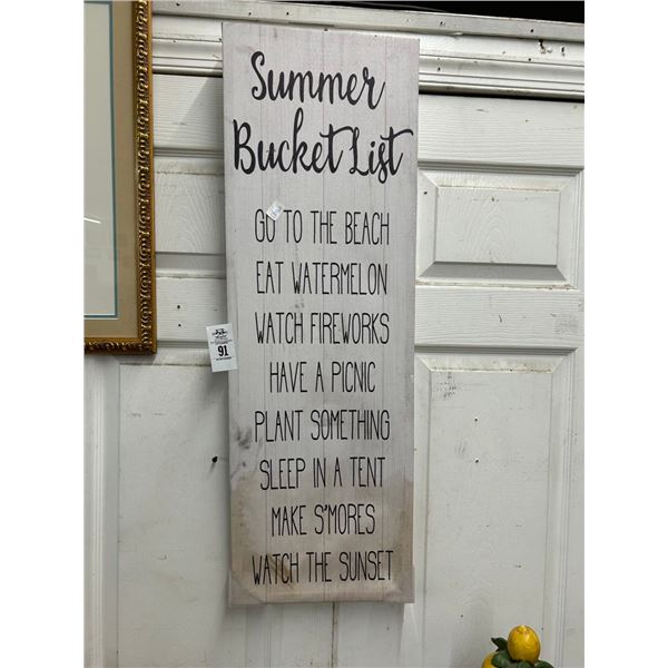 Summer Bucket List Wall Inspiration