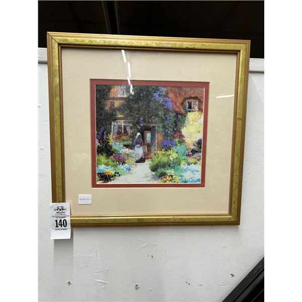 Small Framed Garden Scene Wall Art