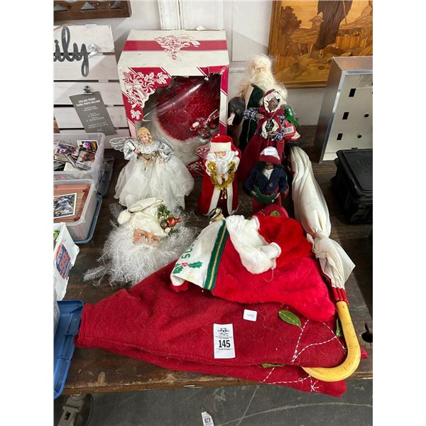 Asst. Christmas Figural Décor, Stocking, Umbrella