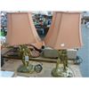 Image 1 : Brass Cast Cherub Lamps - Pair