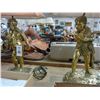 Image 2 : Brass Cast Cherub Lamps - Pair