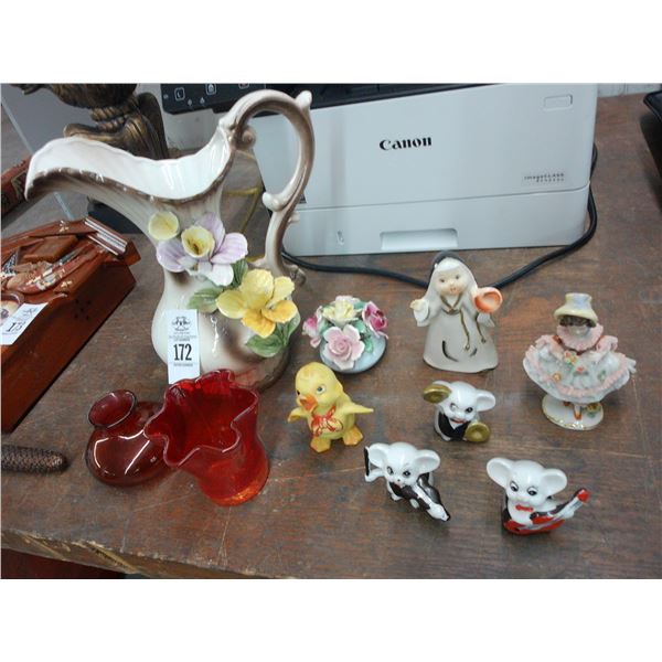 Capodimonte Pitcher, Décor, Porcelain Figurines, Glassware