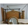 Image 2 : Ornately Carved King Sized Canopy Bed w/Marble Top Dresser/Nightstands and