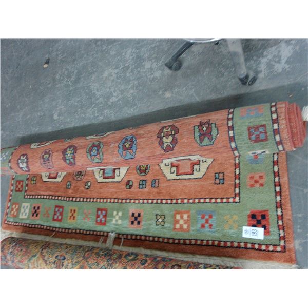 Red/Green Accent Oriental Rug Approx.  6'  X  9'