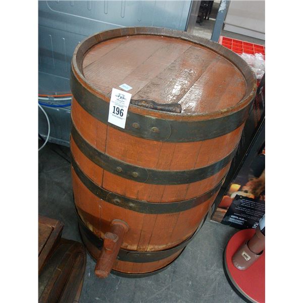 Antique Whiskey Barrel w/Wooden Spigot