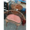 Image 1 : Mahogany 2 Tier Table, Small Half Moon Chair