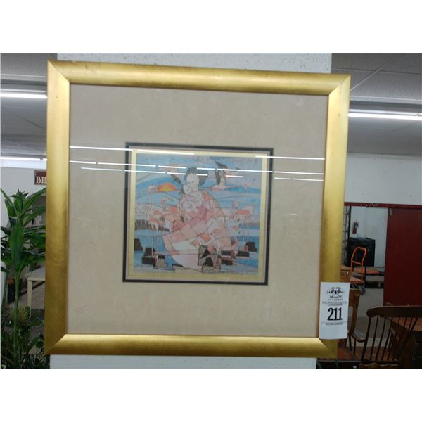 Oriental Wall Art w/Flamingos