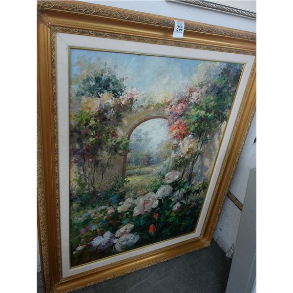 Floral Garden Arch Oil On Canvas Wall Art - 36  X  40